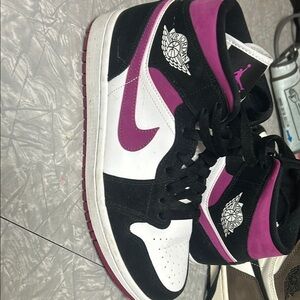 Women's Jordan Black and Purple Sneakers